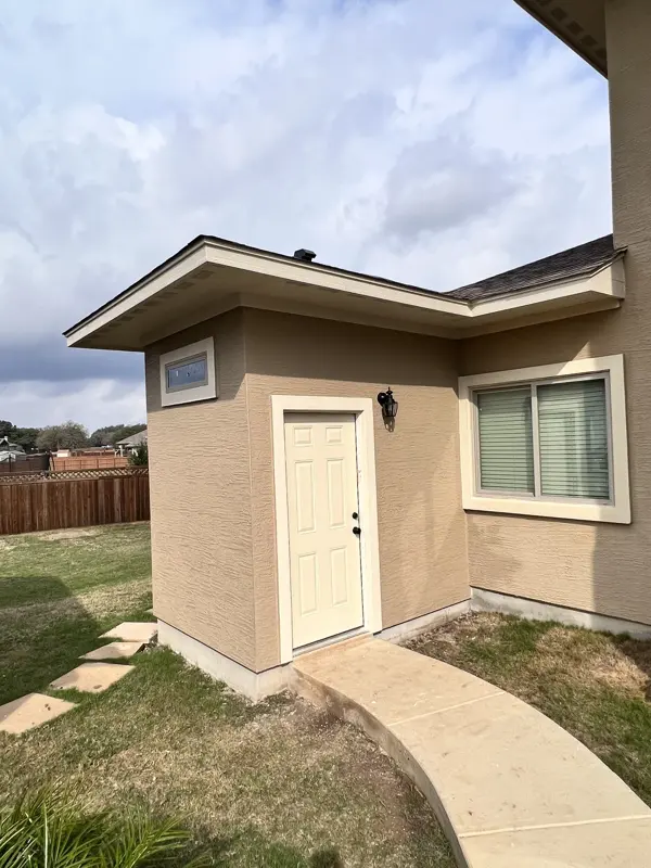 Finished stucco casita addition with private entry