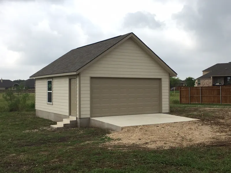 Two-car detached garage on a new concrete slab