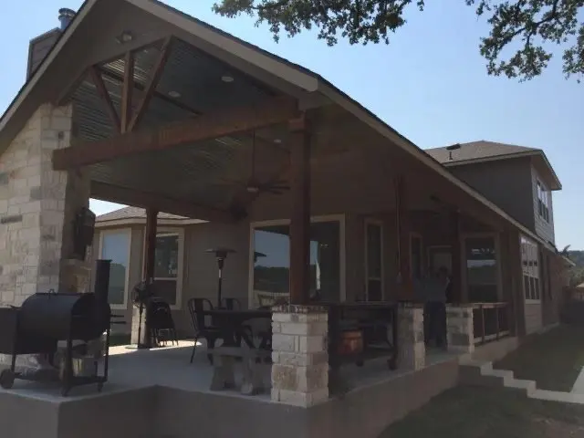 Large patio cover built for backyard entertaining